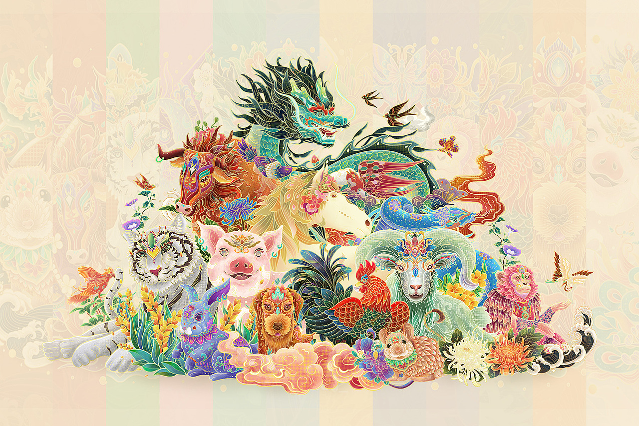 国潮二十四节气 × 十二生肖(图ZMzQyNTcxNzgw) - 商业插画 - 站酷设计师seed_原创素材 - 站酷ZCOOL