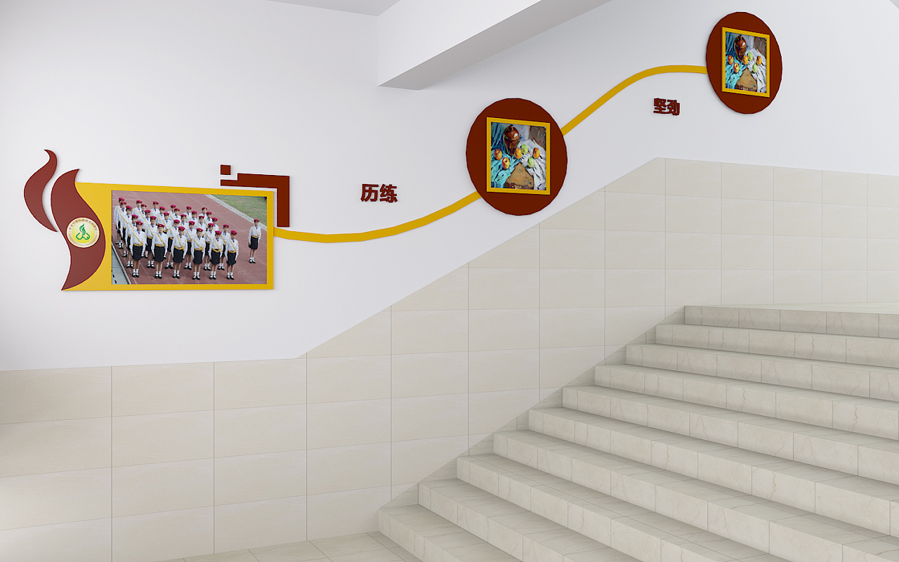 成都金堂中学外国语实验学校楼道书吧设计方案