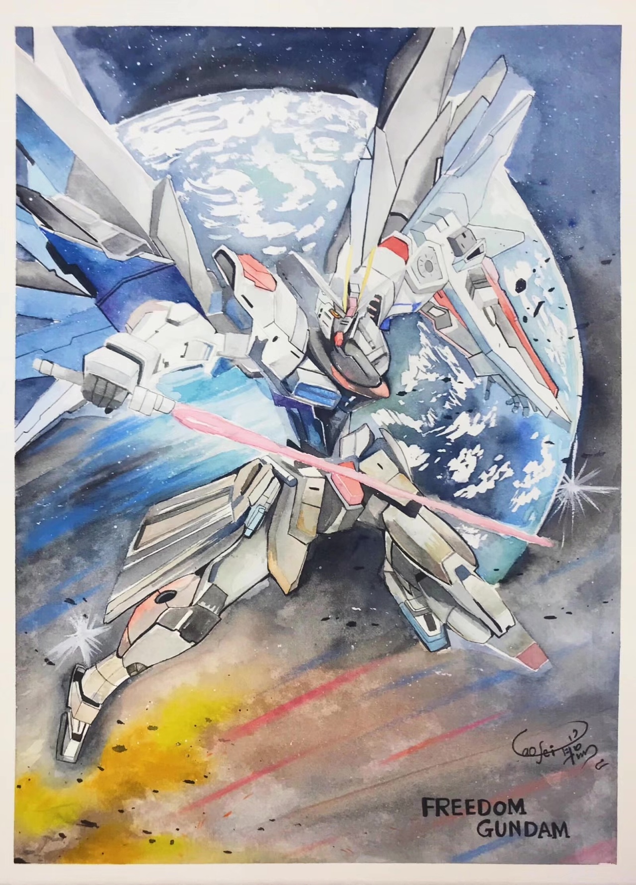 高达同人作品|纯艺术|水彩|世雨紫 - 临摹作品 - 站酷 (zcool)