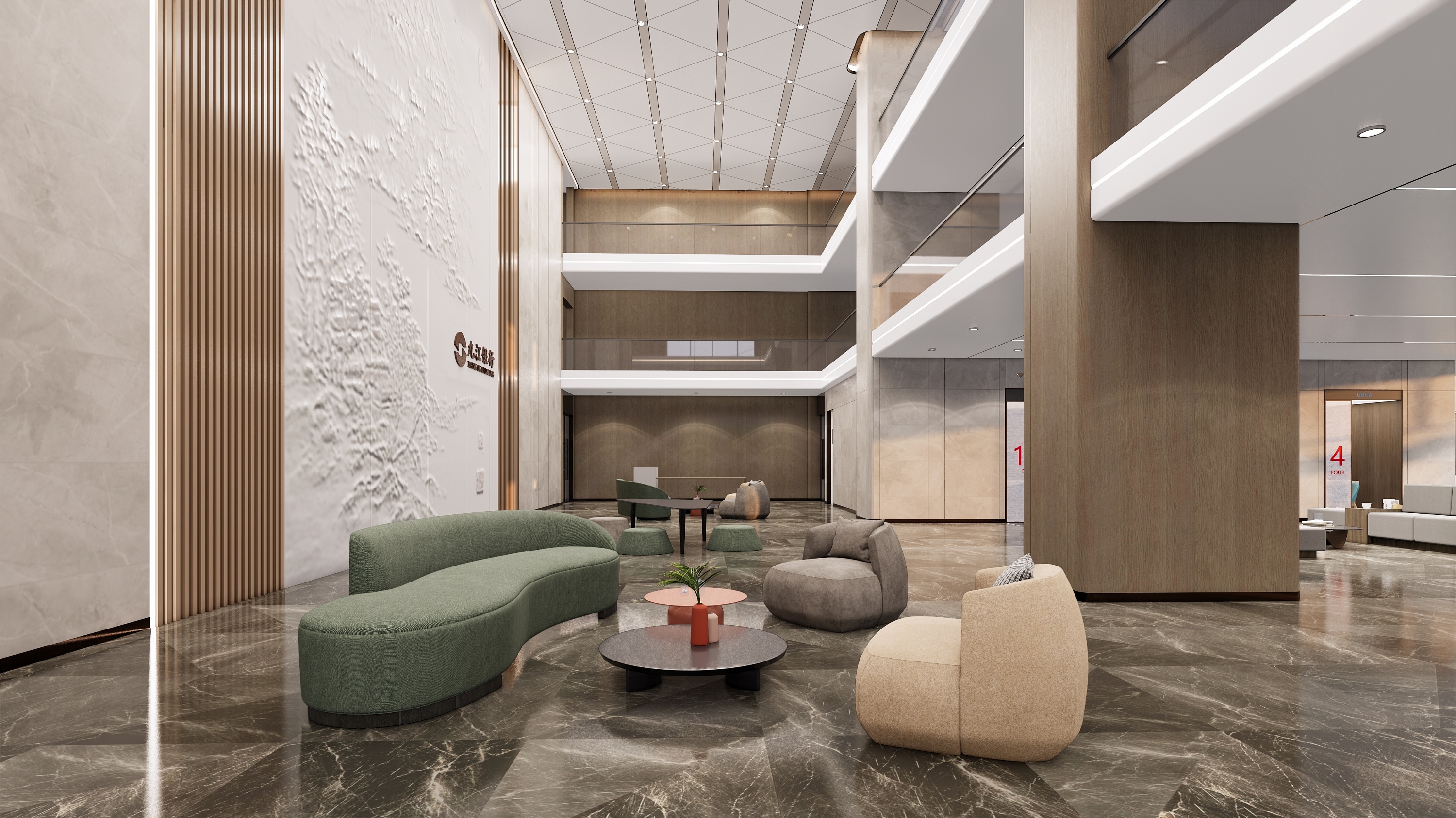 九江银行|空间|商业空间设计|wei魏武 - 原创作品 - 站酷 (zcool)