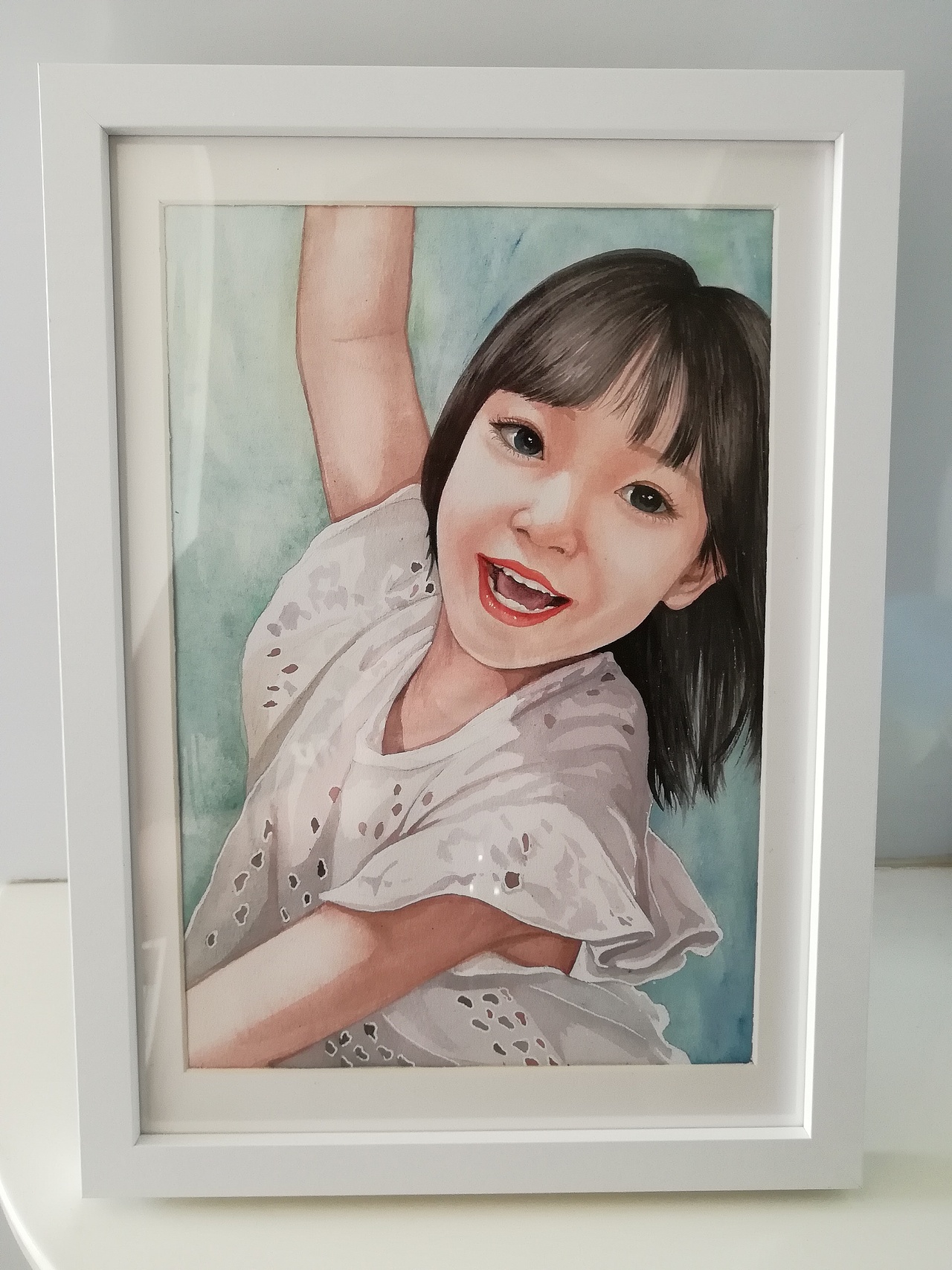 水彩人物和水果