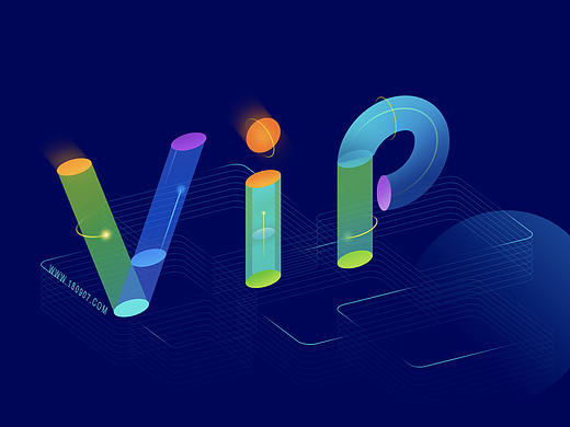 炫彩透明立体字