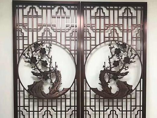 细细品味仿古铜铝板雕花镂空屏风，铝艺雕刻镂空花格