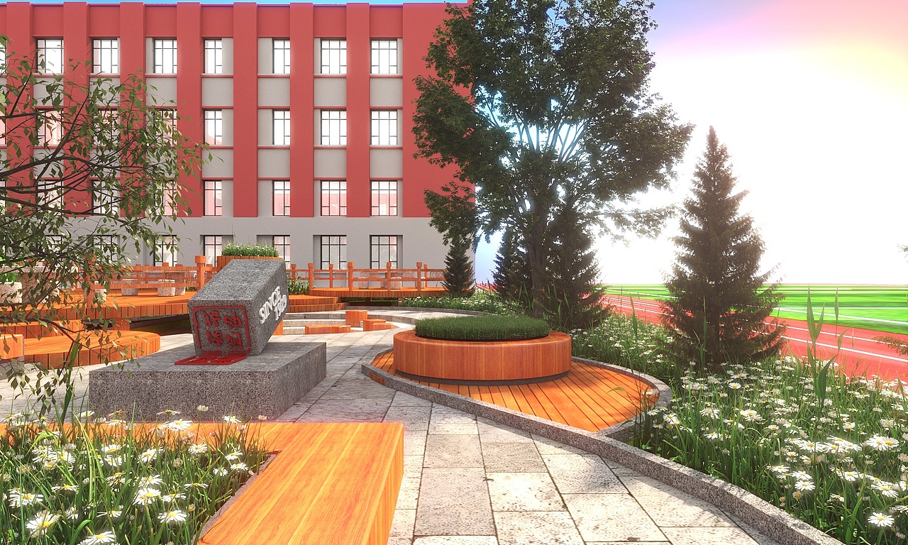 学校景观设计（图ZMjkwMTg0ODg4） - 其他空间 - 站酷设计师奔跑的窝牛原创素材 - 站酷ZCOOL