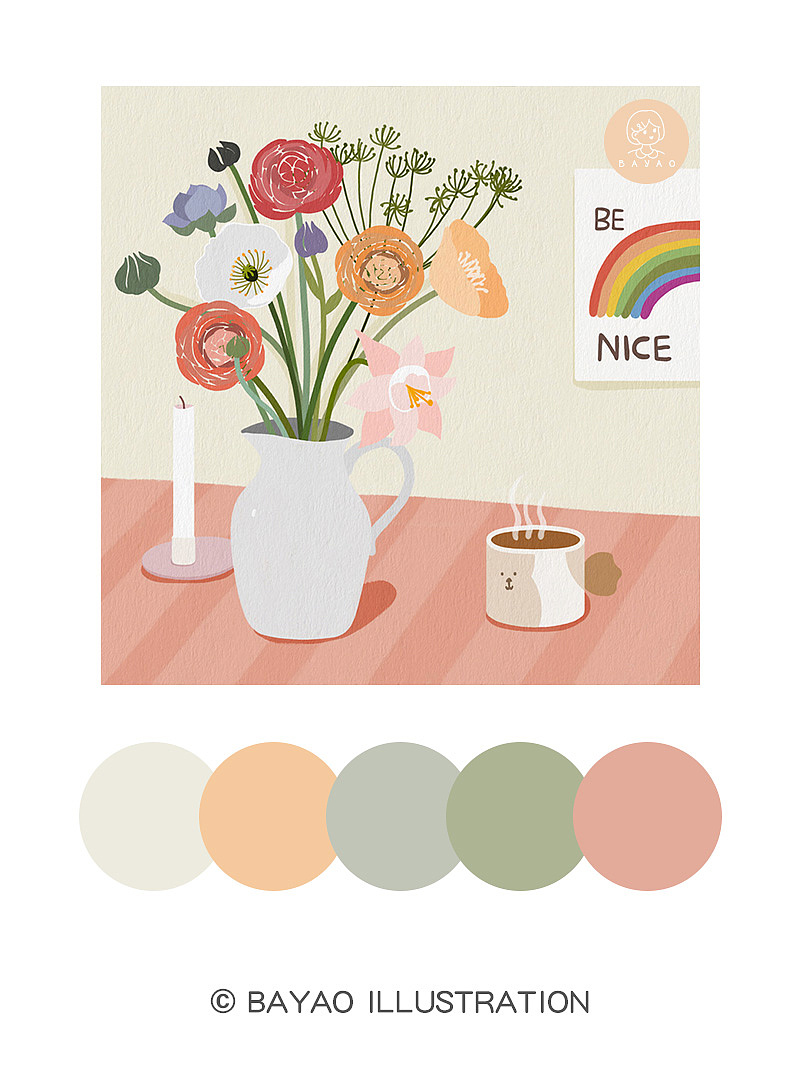 插画生活|家居/植物/治愈/猫咪/夏天