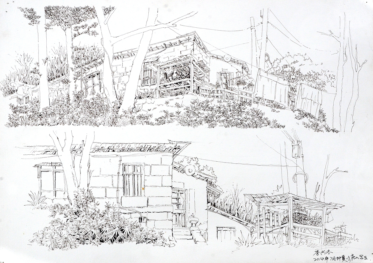 庐山老别墅写生