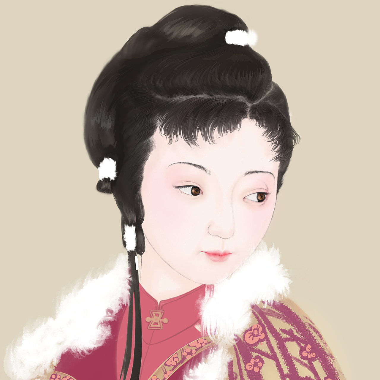 《红楼梦》-穿斗篷的黛玉