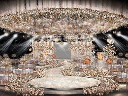 香槟金手绘婚礼效果图