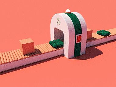 C4D 传送带小动效