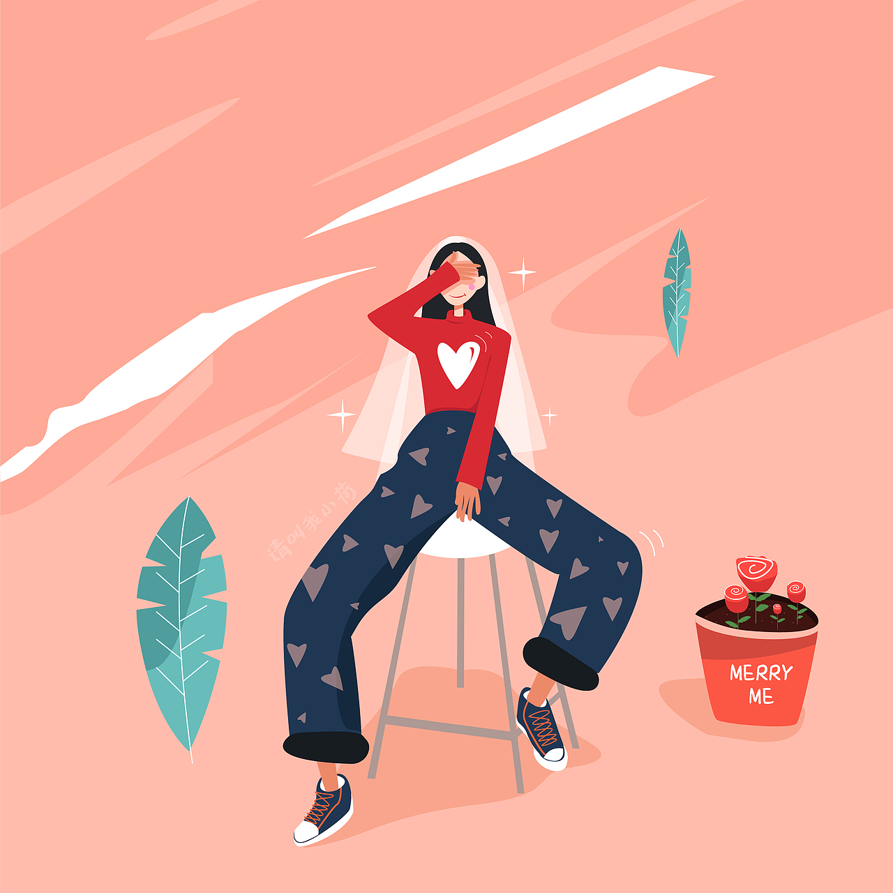 扁平插画练习（图ZMTk2NTkxODY0） - 商业插画 - 站酷设计师请叫我小荷原创素材 - 站酷ZCOOL