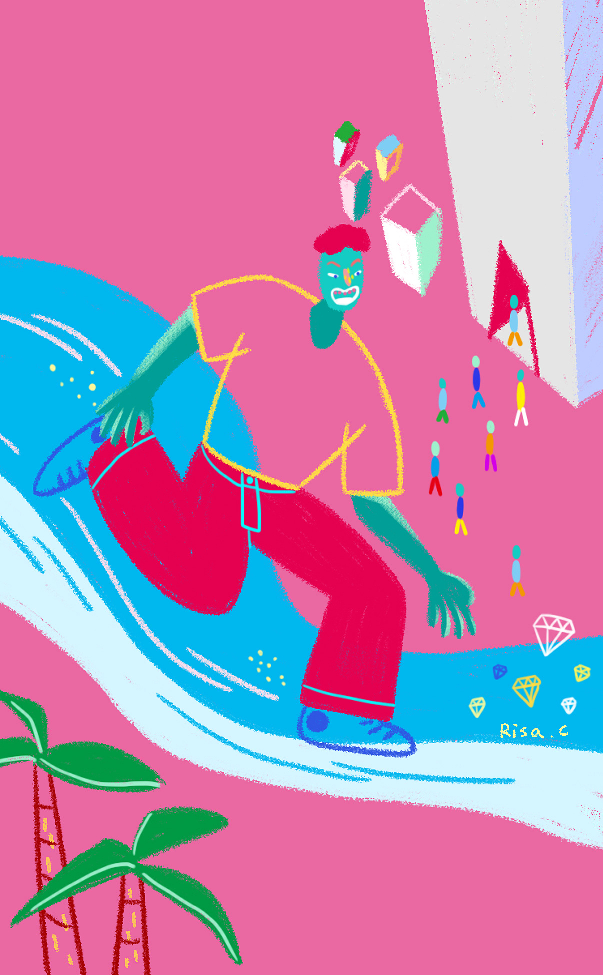 冲浪男孩|插画|插画习作|risacui - 原创作品 - 站酷 (zcool)
