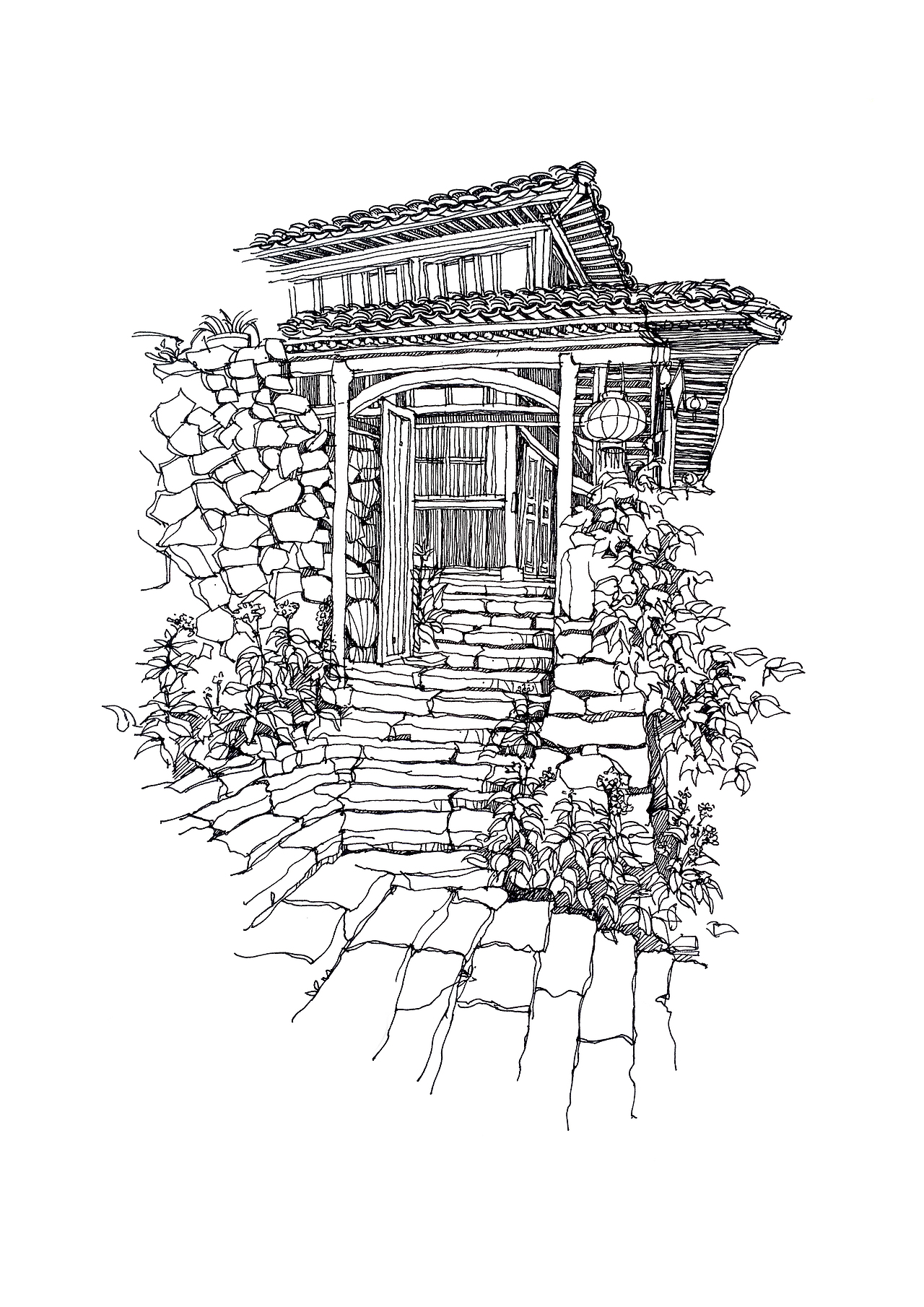 建筑风景速写 马克笔