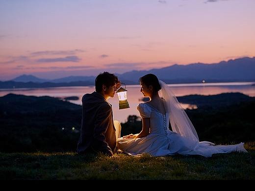 落日夕阳电影感婚纱照