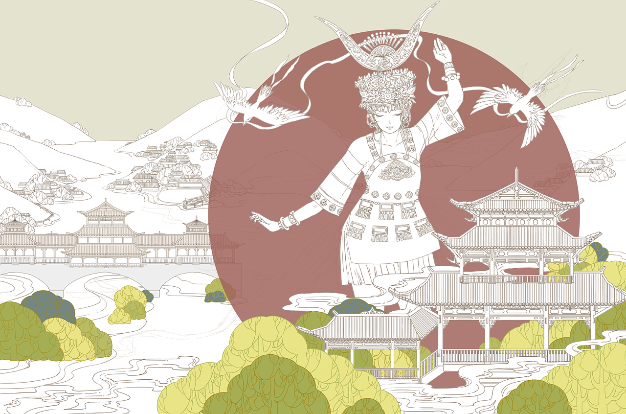 博物馆合作插画和一些景区合作插画（图ZMTc3OTg1MjUy） - 商业插画 - 站酷设计师千君原创素材 - 站酷ZCOOL