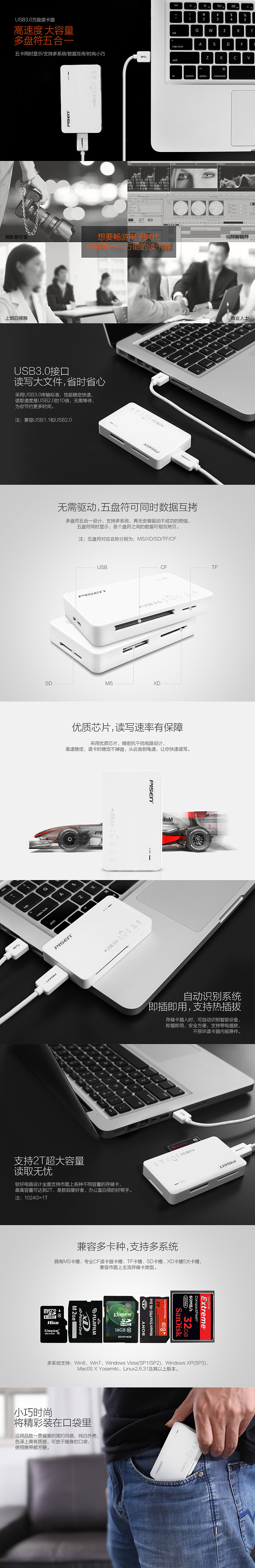 3C数码 详情页 读卡器 多盘符 万能读卡器 全能读卡器 多功能读卡器