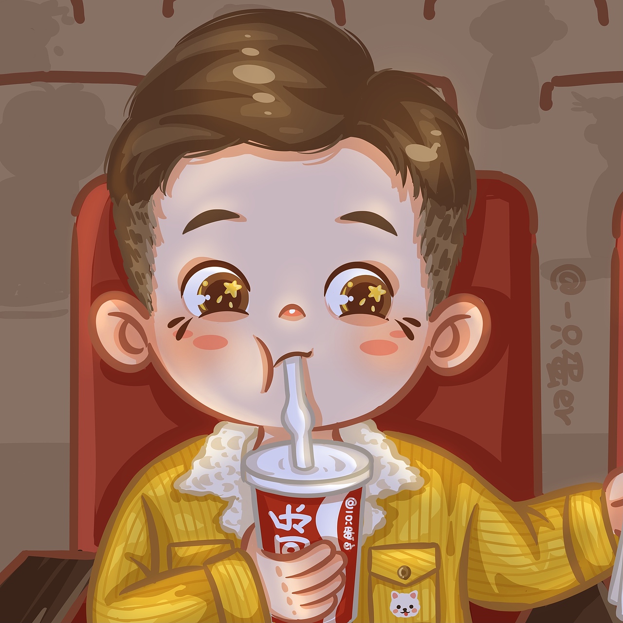 看电影的情侣头像