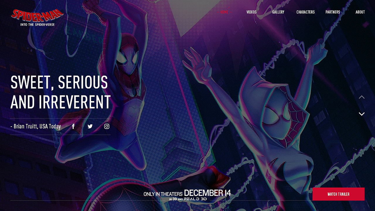 Spider-Man Into the Spider-Verse Webdesign#（图ZMTQwMzIyNDU2） - 企业官网 - 站酷设计师Sawyerchan原创素材 - 站酷ZCOOL