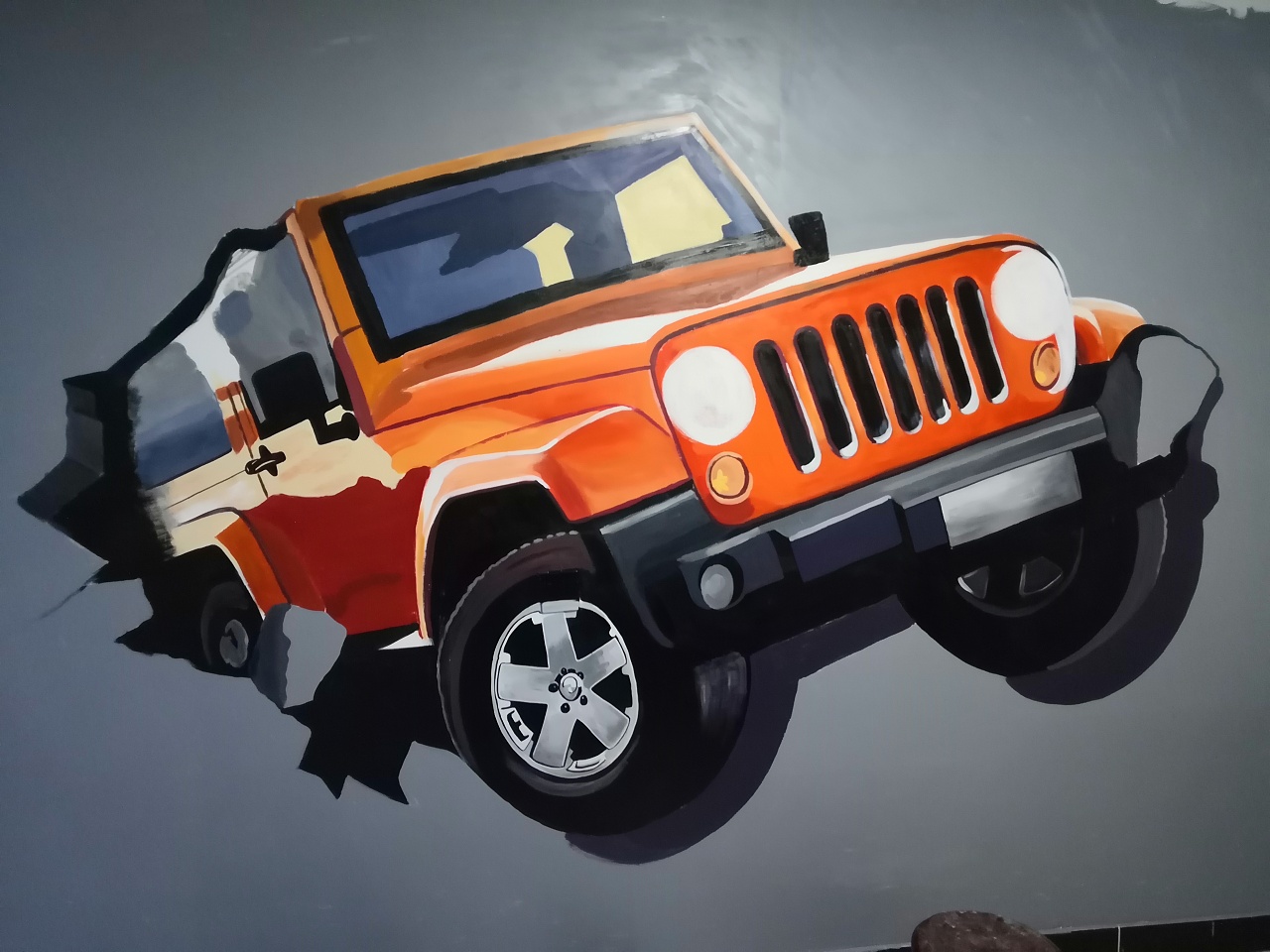 客栈手绘墙-jeep