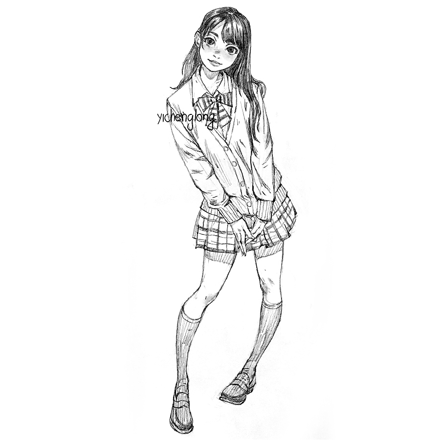 卡通人物速写插画