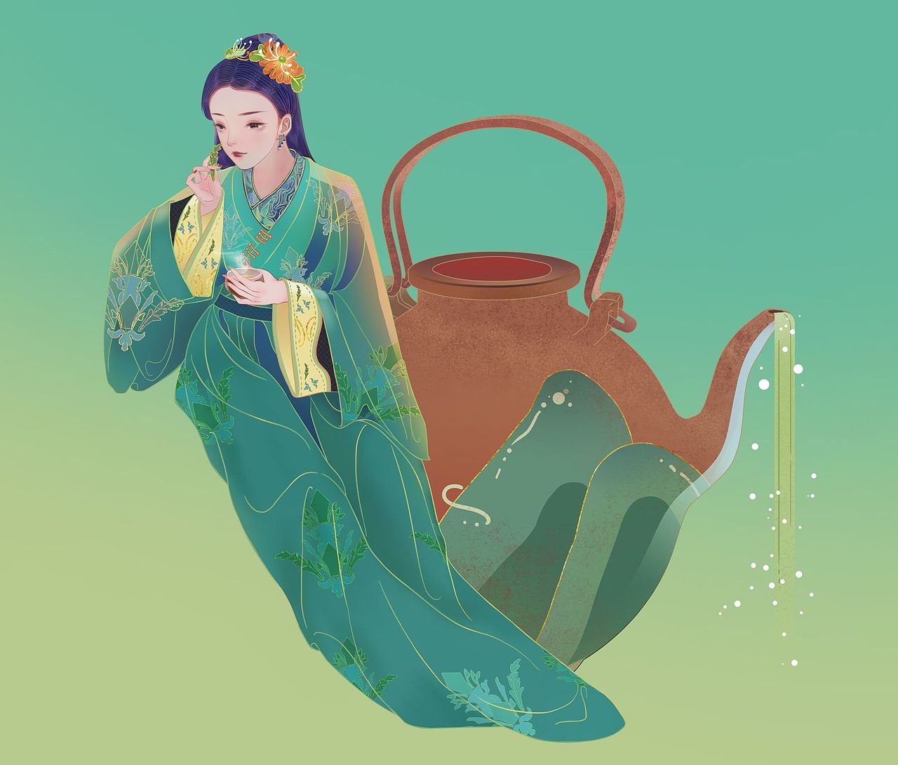 一张茶叶包装插画（图ZMzI5NDkxNjYw） - 商业插画 - 站酷设计师柯小佳原创素材 - 站酷ZCOOL