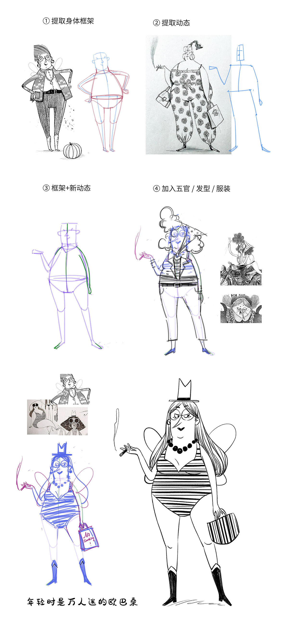 蓝贵莲插画班人设练习（图ZMjY2MTEwNzM2） - 创作习作 - 站酷设计师姚春方原创素材 - 站酷ZCOOL