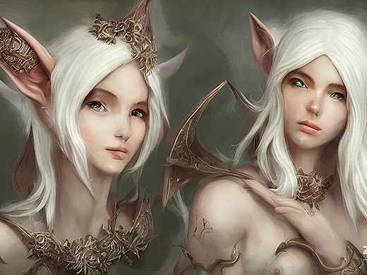 #AI创作实验室#精灵 长耳朵 神性 白色