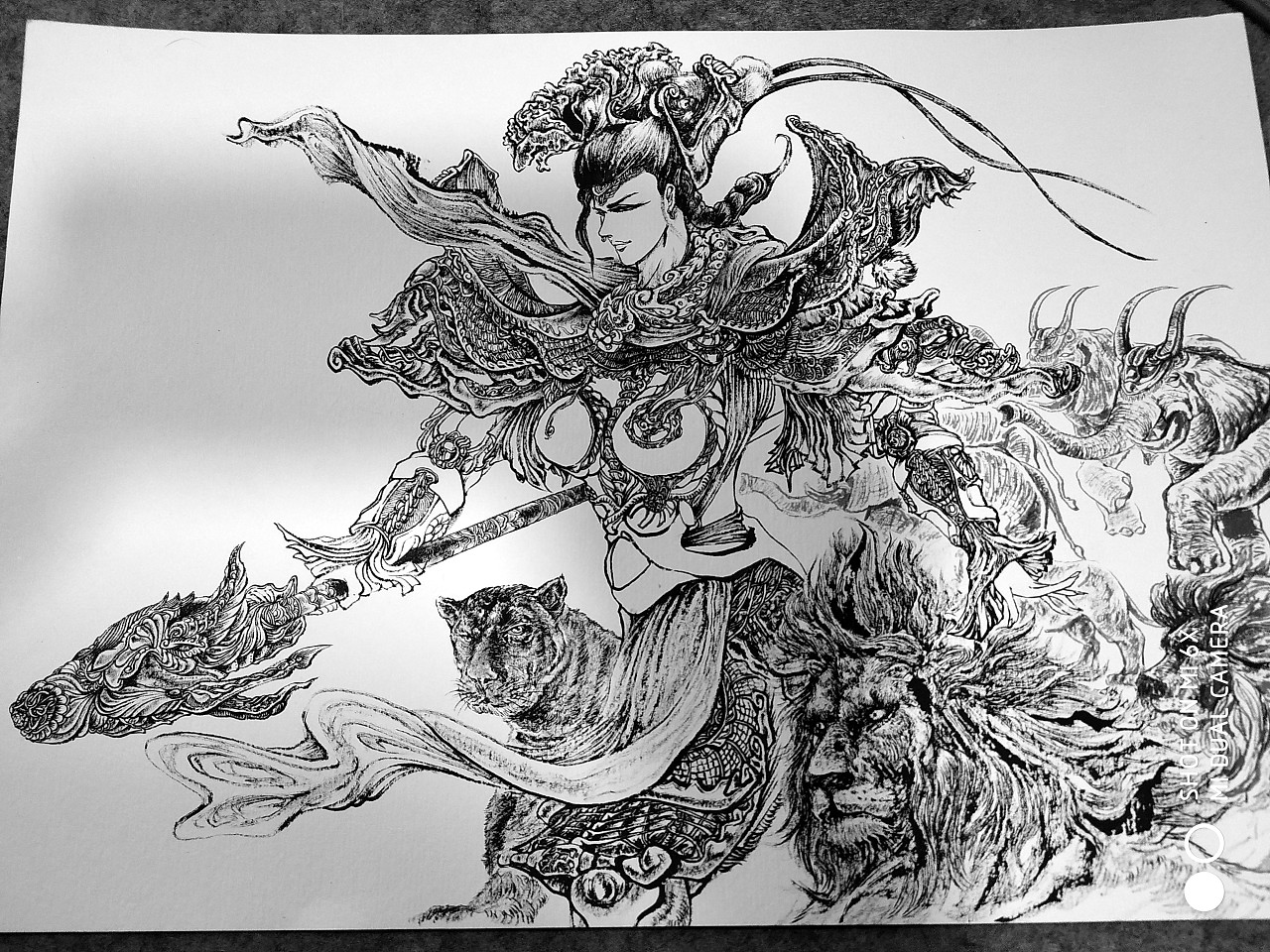 黑白画描细效果