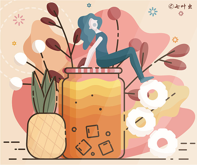 饮料和女孩|插画|商业插画|七叶helenw - 原创作品 - 站酷 (zcool)