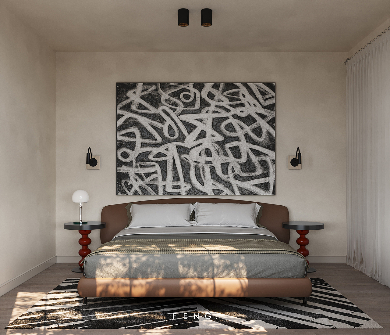 锋 | 极简+跳色，打造特色民宿（图ZMjM4NjEyMjY0） - 家装设计 - 站酷设计师锋空间设计原创素材 - 站酷ZCOOL