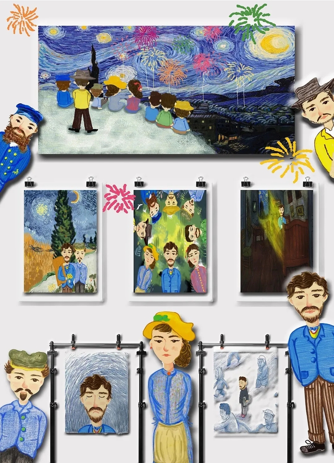 梵高绘本设计（图ZMjE1OTI0NjY4） - 儿童插画 - 站酷设计师山竹Renerx原创素材 - 站酷ZCOOL