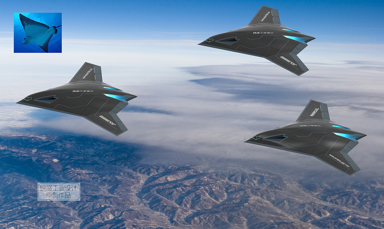 未来轰炸机魔鬼鱼仿生设计