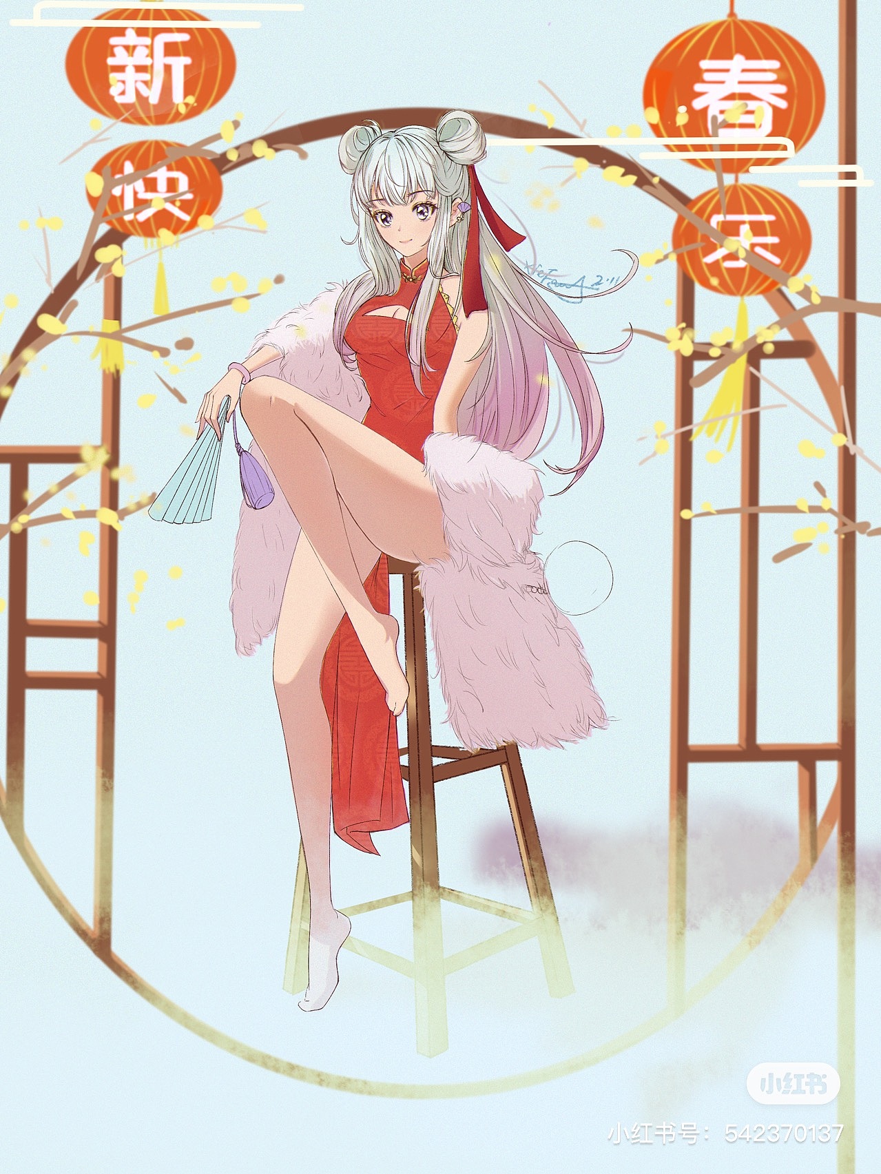 旗袍|动漫|单幅漫画|努力奋斗的渣渣_原创作品-站酷zcool