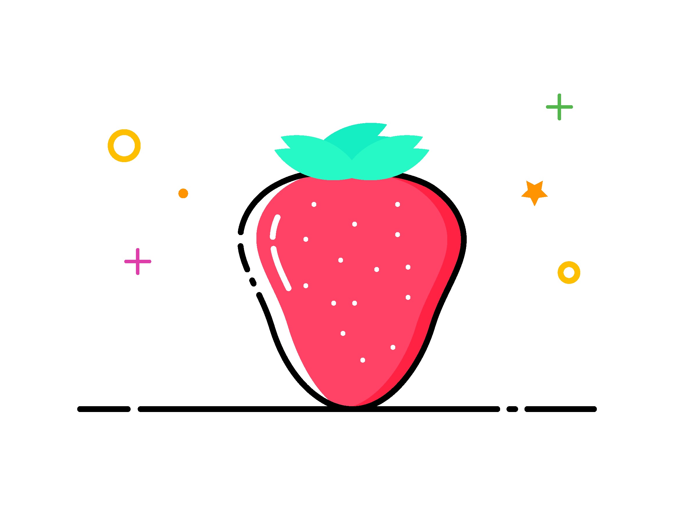 mbe风格水果插画设计