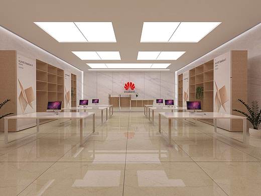 华为专卖店设计（3D建模）