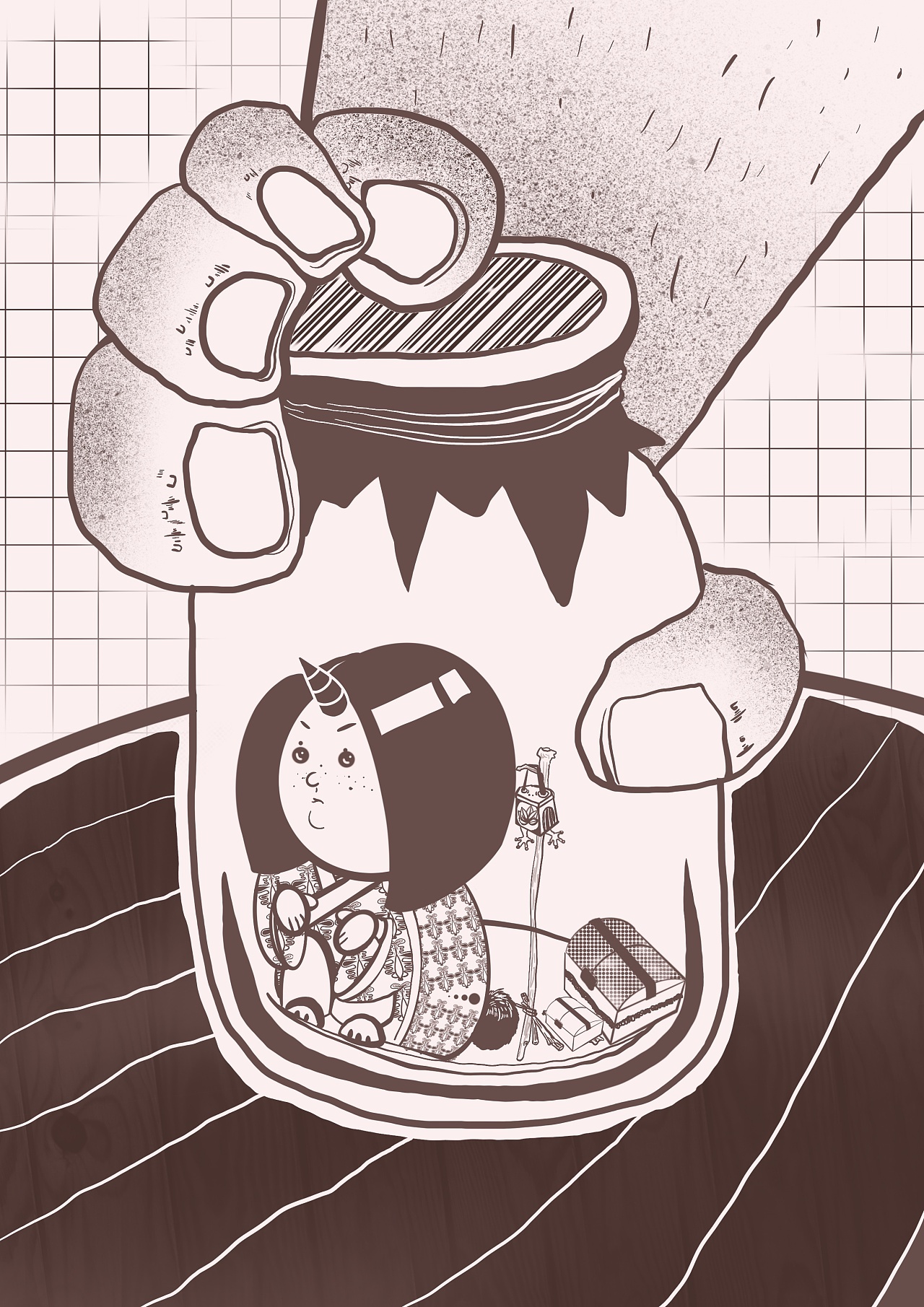 瓶子里的世界|插画|创作习作|婷婷哥哥 - 原创作品 - 站酷 (zcool)