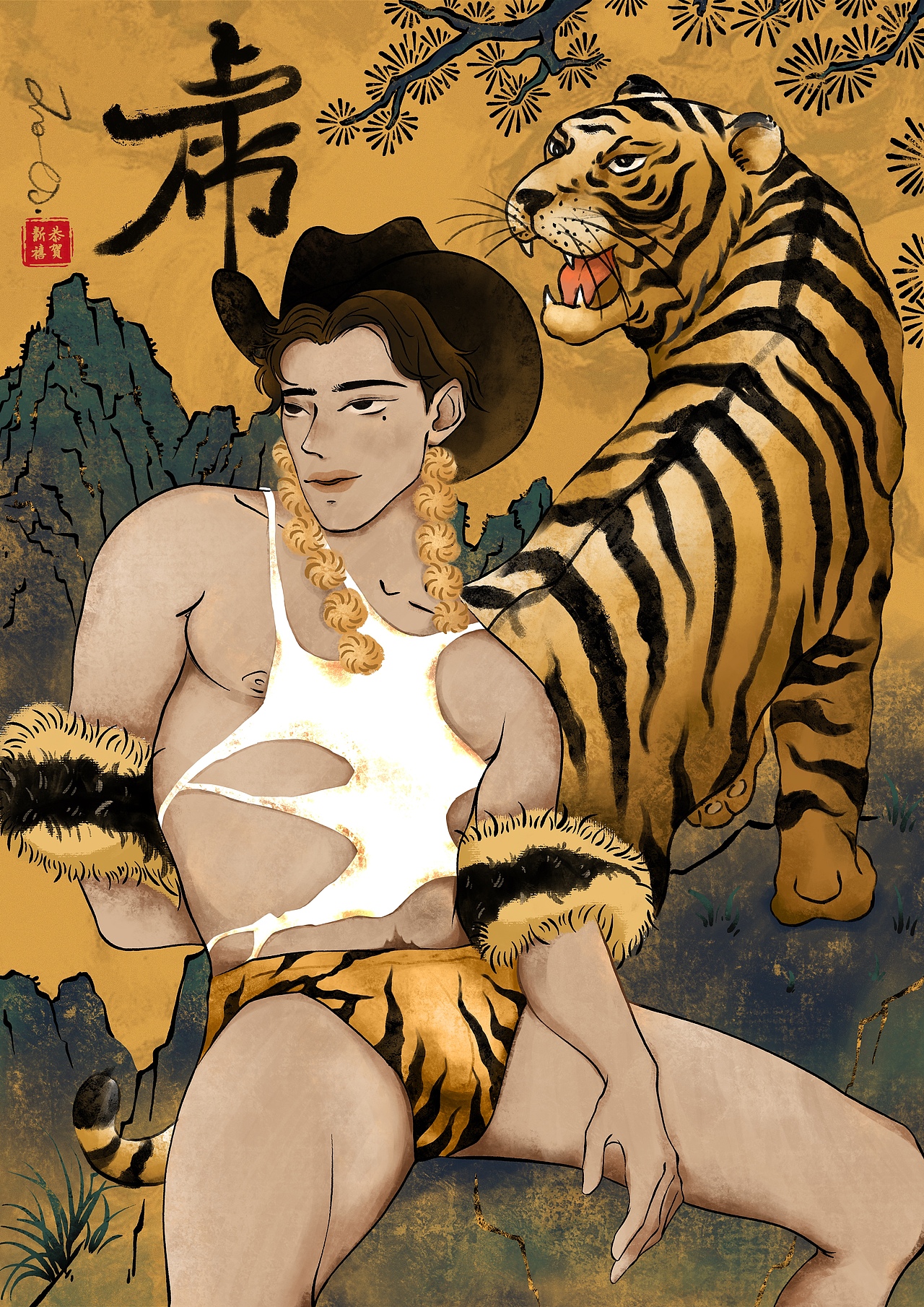 🐯（图ZMjg3MDY4MjQ0） - 艺术插画 - 站酷设计师鹿角Jones原创素材 - 站酷ZCOOL