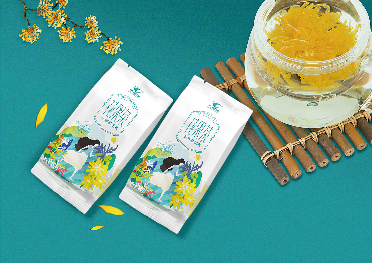 万里缘金菊双花茶包装设计