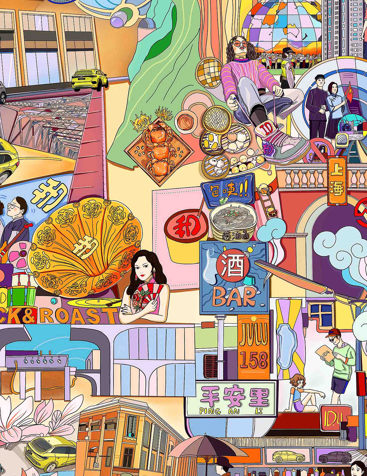 大众汽车×RUIS | 城市主题 | 5×12米长卷插画