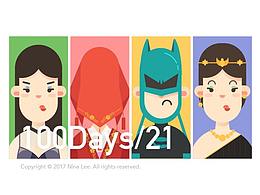 每日一图（21／100）- Nina Lee的插画头像