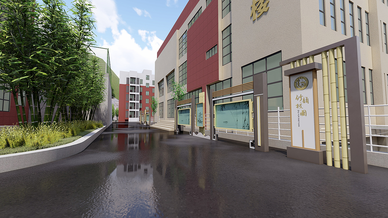 竹韵校园文化（图ZMjIwMjA4MjYw） - 景观设计 - 站酷设计师森美文化设计原创素材 - 站酷ZCOOL