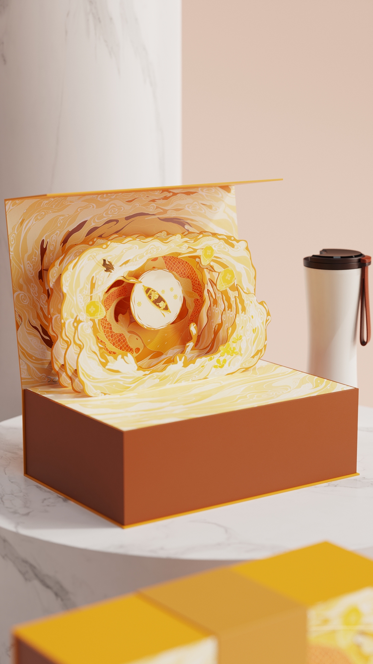 古茗x膳佳家居丨古茗十年，分享团圆味-中秋礼盒设计（图ZMjUyMTMzNTU2） - 其他工业/产品 - 站酷设计师鲤遇全案礼盒原创素材 - 站酷ZCOOL