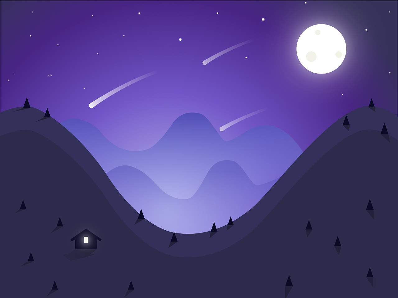 简约风静矢量剪影插画