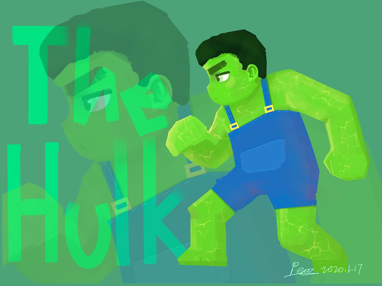 并不是那么巨大的绿巨人（图ZMTk0MjU2MTg0） - 创作习作 - 站酷设计师Peco仔原创素材 - 站酷ZCOOL