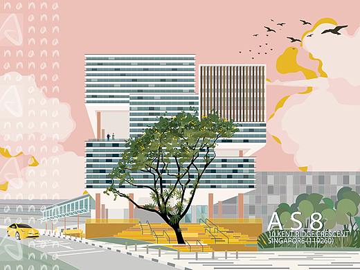 新加坡国立大学建筑插画-人文学院