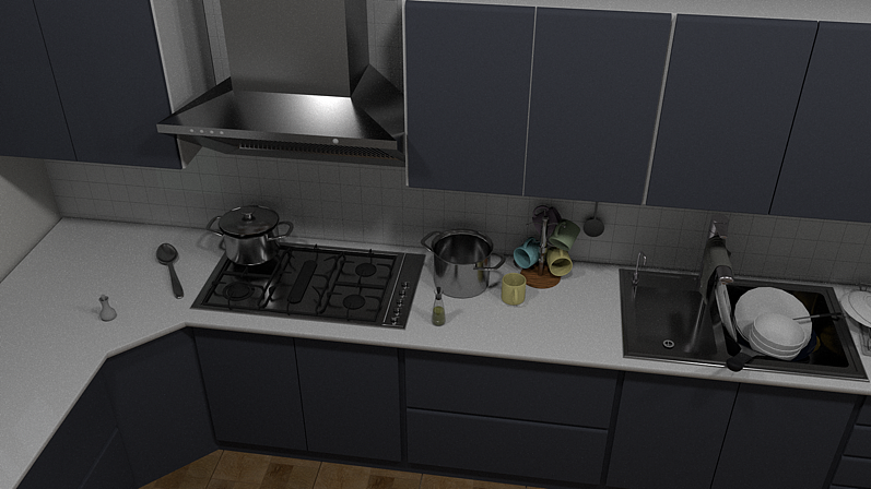 厨房场景建模2 - Renderman渲染