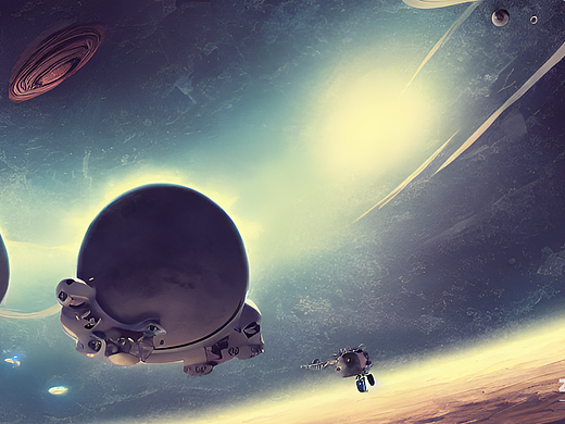 #AI創(chuàng)作實(shí)驗(yàn)室#神秘星球飛船降落（個人主頁-ZNjI4MzU1MzY=） - AI作品 - 站酷設(shè)計師20gy08原創(chuàng)素材 - 站酷ZCOOL