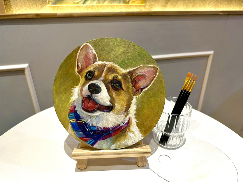 油画 狗子肖像画