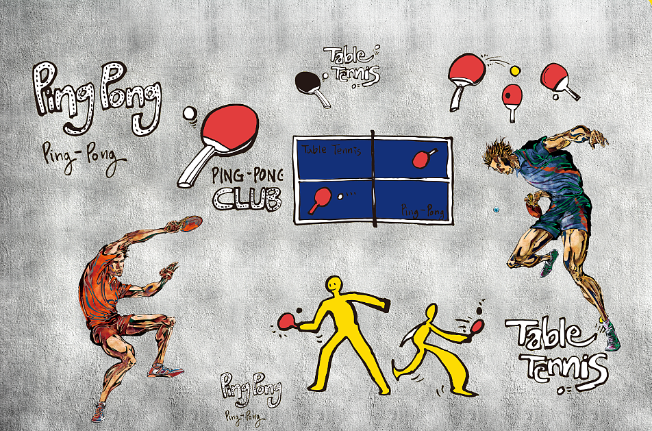 乒乓球背景墙|平面|图案|以梦为马wk - 原创作品 - 站酷 (zcool)