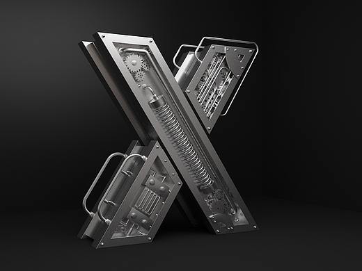 C4D机械字体