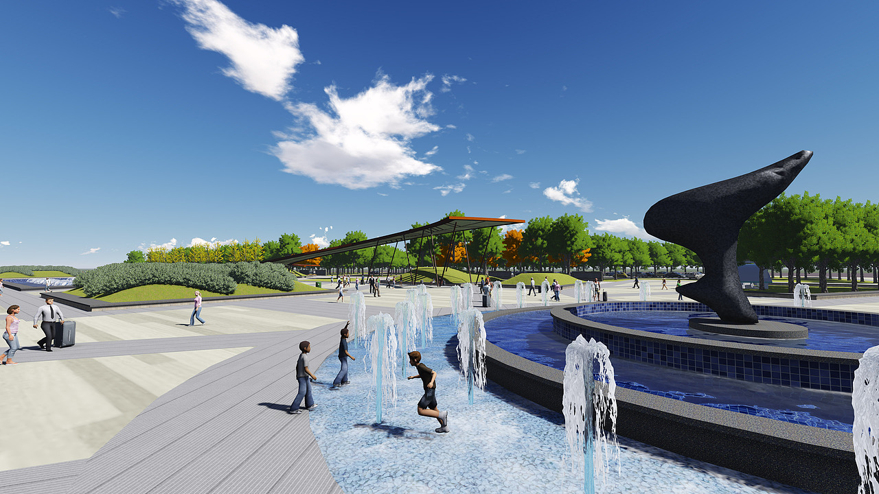 某地火车站前广场景观设计